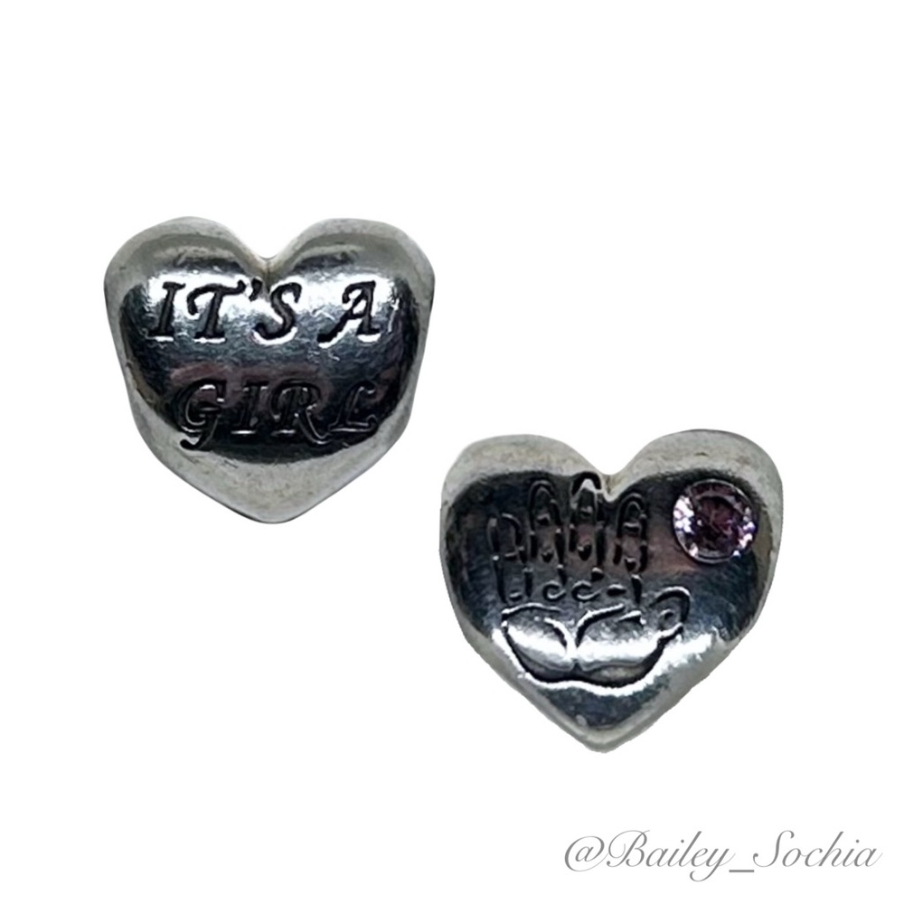Retired PANDORA It’s A Girl Charm | Pink Gem S925 ALE #791280 - Picture 2 of 5